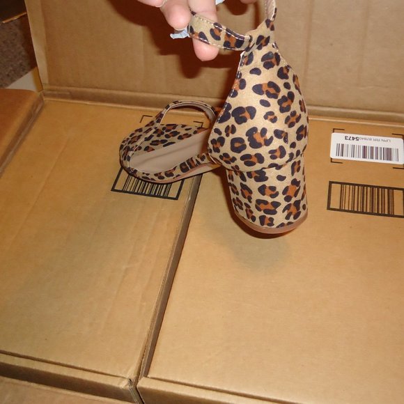 Vegan Faux Suede Leopard Strappy  Sandals - Picture 3 of 11